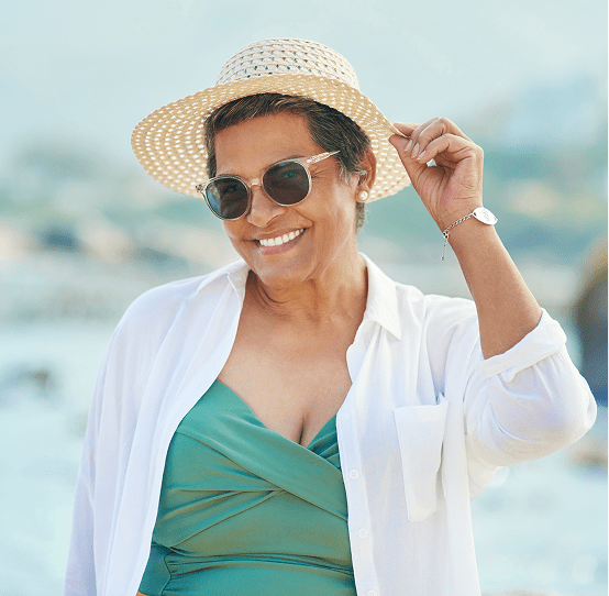 Woman enjoying sunny day outdoors