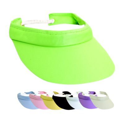 Neon green adjustable sun visor with color options