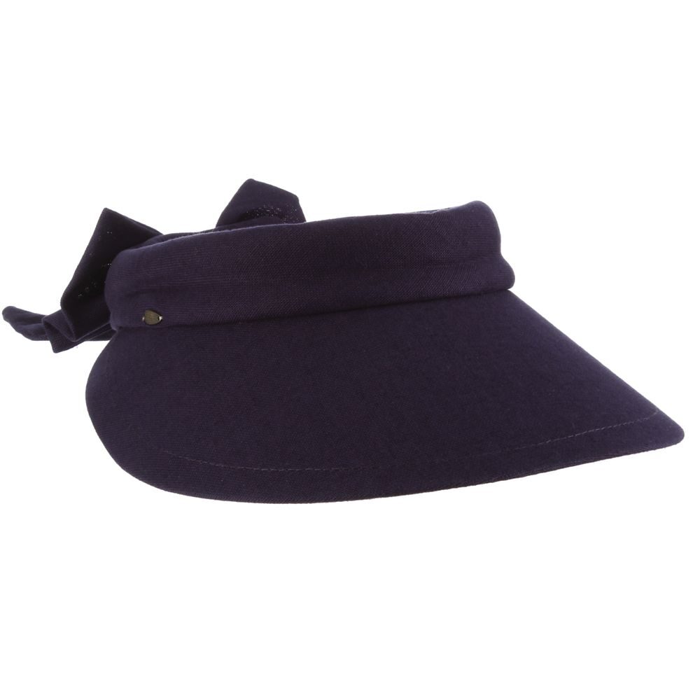 Dark blue sun visor with bow